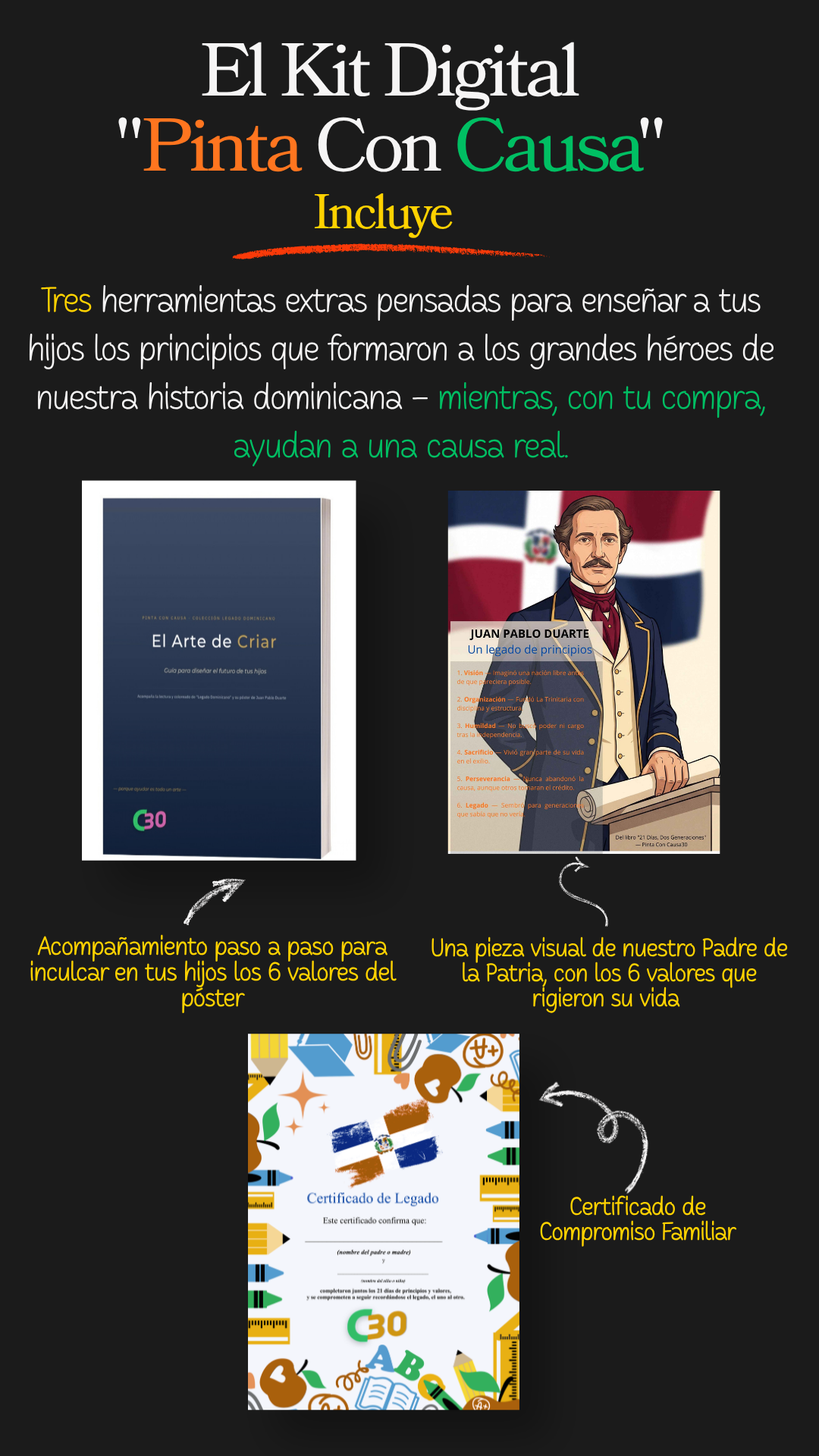 Kit Digital Pinta con Causa Incluye